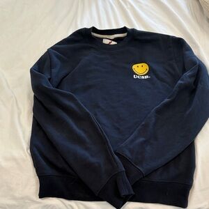 League Navy UCSB Smiley Face Crewneck Sweater